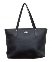 Vivienne Westwood（ヴィヴィアンウエストウッド）の古着「オーブレザートートバッグ　ショッパー」｜ブラック