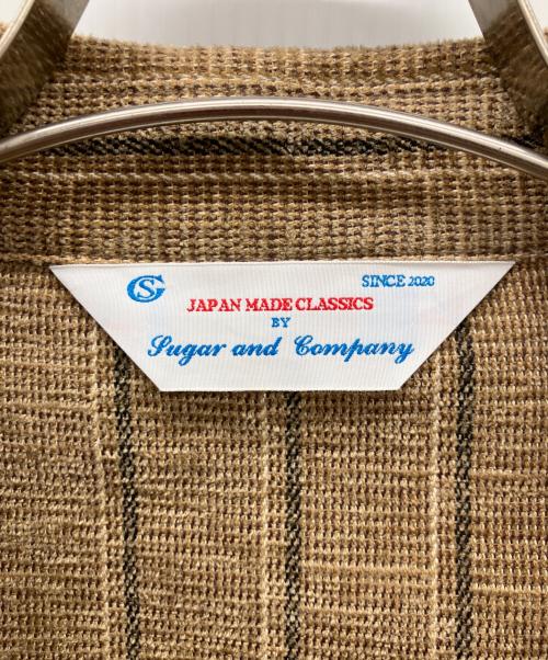 SUGAR CANE & Co.（シュガーケーン）SUGAR CANE & Co. (シュガーケーン) Moleskin stripe shirt/モールスキンストライプシャツ　ヘビーベルシャツ ブラウン サイズ:Ｌの古着・服飾アイテム
