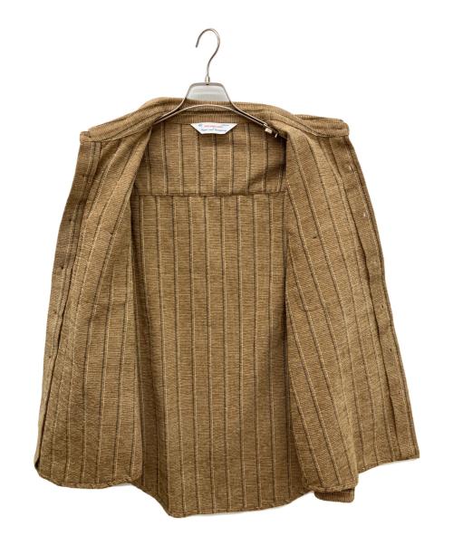 SUGAR CANE & Co.（シュガーケーン）SUGAR CANE & Co. (シュガーケーン) Moleskin stripe shirt/モールスキンストライプシャツ　ヘビーベルシャツ ブラウン サイズ:Ｌの古着・服飾アイテム