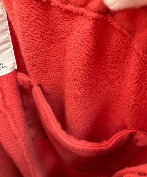BOWWOW（バウワウ）BOWWOW (バウワウ) ヴィンテージ加工バラ柄スウェットパンツ レッド サイズ:Lの古着・服飾アイテム