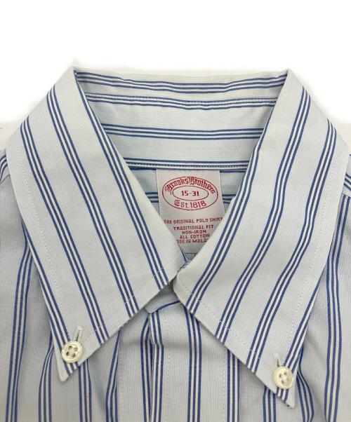 BROOKS BROTHERS（ブルックスブラザーズ）BROOKS BROTHERS (ブルックスブラザーズ) ストライプシャツ　ボタンダウンシャツ ブルー サイズ:15-31の古着・服飾アイテム