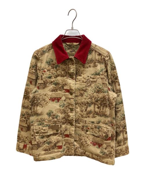 LAUREN RALPH LAUREN（ローレンラルフローレン）LAUREN RALPH LAUREN (ローレンラルフローレン) 総柄 ハンティングジャケット ブラウン サイズ:Mの古着・服飾アイテム