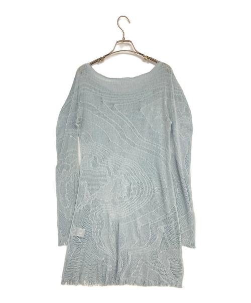 ISSEY MIYAKE（イッセイミヤケ）ISSEY MIYAKE (イッセイミヤケ) フリンジカットソー ブルー サイズ:2の古着・服飾アイテム