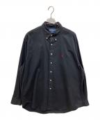 RALPH LAURENラルフローレン）の古着「BLAKE　ボタンダウンシャツ　ワンポイント ソリッド BDシャツ　」｜ブラック