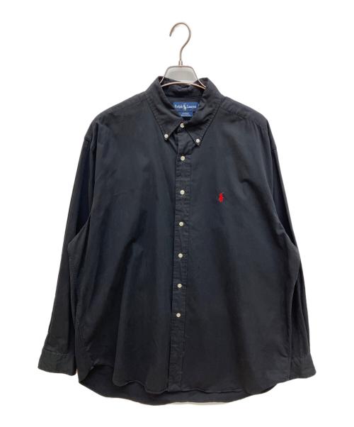 RALPH LAUREN（ラルフローレン）RALPH LAUREN (ラルフローレン) BLAKE　ボタンダウンシャツ　ワンポイント ソリッド BDシャツ　 ブラック サイズ:XLの古着・服飾アイテム
