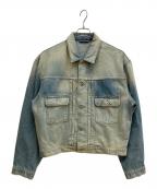 KENZOケンゾー）の古着「STONE BLEACH DIRTY DENIM TRUCKER JACKET」｜インディゴ