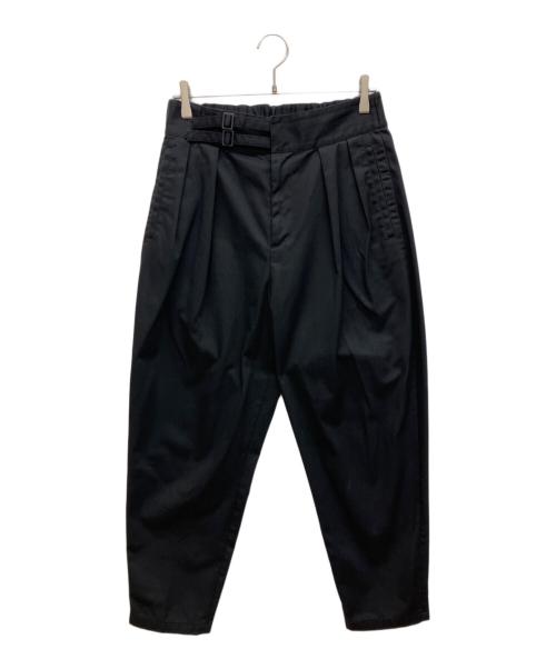 TOMORROW LAND（トゥモローランド）TOMORROW LAND (トゥモローランド) ポリエステルコットンツイル ダブルバックルパンツ ブラック サイズ:Ｓの古着・服飾アイテム