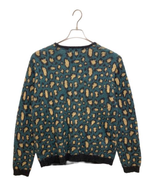 BACKERS（バッカーズ）BACKERS (バッカーズ) レオパード柄モヘア混カーディガン グリーン サイズ:Ｌの古着・服飾アイテム