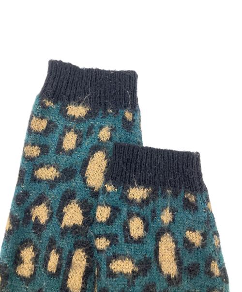 BACKERS（バッカーズ）BACKERS (バッカーズ) レオパード柄モヘア混カーディガン グリーン サイズ:Ｌの古着・服飾アイテム