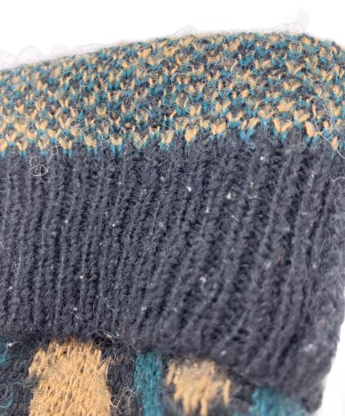 BACKERS（バッカーズ）BACKERS (バッカーズ) レオパード柄モヘア混カーディガン グリーン サイズ:Ｌの古着・服飾アイテム