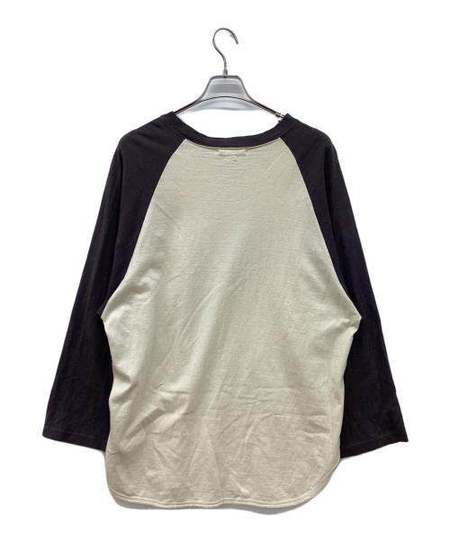 BLURHMS（ブラームス）BLURHMS (ブラームス) Silk Nep Baseball Raglan Tee　ラグランＴシャツ ベージュ サイズ:3の古着・服飾アイテム