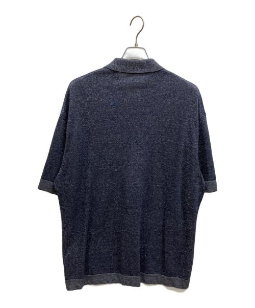 ERMENEGILDO ZEGNA（エルメネジルド・ゼニア）ERMENEGILDO ZEGNA (エルメネジルド・ゼニア) コットンリネンポロシャツ ネイビー サイズ:３XLの古着・服飾アイテム