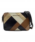 MICHAEL KORSマイケル・コース）の古着「パッチワーク チェーンショルダーバッグ」｜ブラウン×ブラック