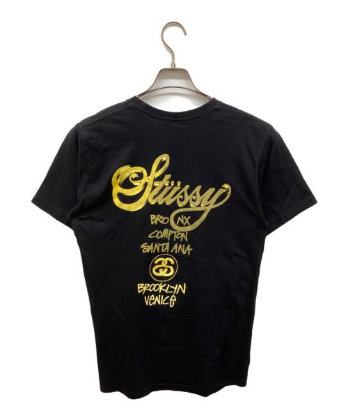 stussy（ステューシー）stussy (ステューシー) ワールドツアーロゴtシャツ ブラック サイズ:Mの古着・服飾アイテム
