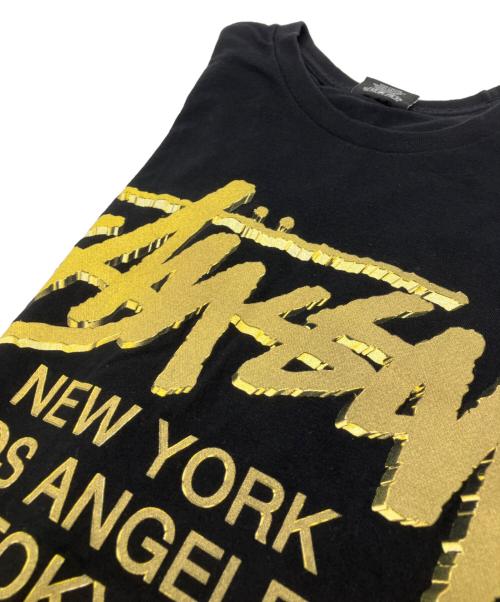 stussy（ステューシー）stussy (ステューシー) ワールドツアーロゴtシャツ ブラック サイズ:Mの古着・服飾アイテム