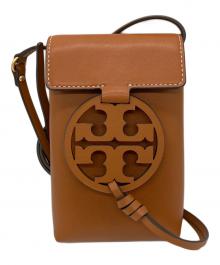 TORY BURCH（トリーバーチ）の古着「Miller Nano/ミラーナノ　クロスボディ　ショルダーポーチ　アイフォンケース」｜ブラウン