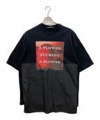ALMOSTBLACKオールモストブラック）の古着「A FLOWER FUCKING TEE」｜ブラック