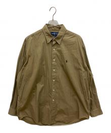 RALPH LAUREN（ラルフローレン）の古着「BLAKE　ボタンダウンシャツ　ワンポイント ソリッド BDシャツ　」｜ブラウン