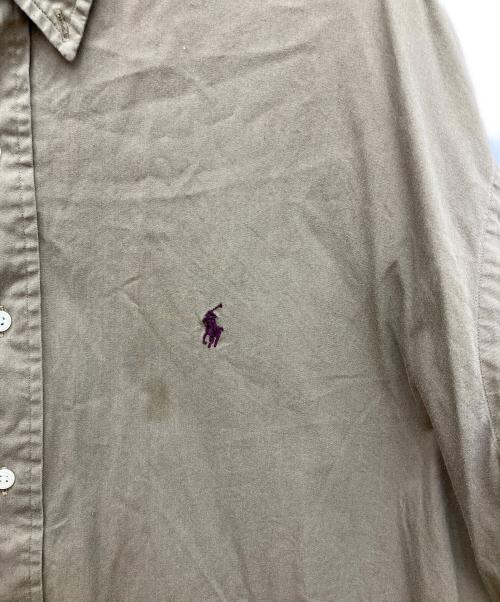 RALPH LAUREN（ラルフローレン）RALPH LAUREN (ラルフローレン) BLAKE　ボタンダウンシャツ　ワンポイント ソリッド BDシャツ　 ブラウン サイズ:XLの古着・服飾アイテム