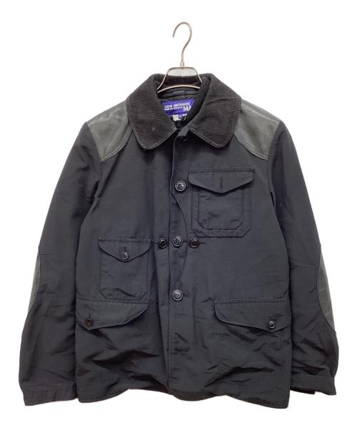 JUNYA WATANABE COMME des GARCONS（ジュンヤワタナベ コムデギャルソン）JUNYA WATANABE COMME des GARCONS ((ジュンヤワタナベ コムデギャルソン) 09AW レザー切替ハンティングジャケット ブラック サイズ:Mの古着・服飾アイテム