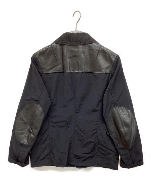 JUNYA WATANABE COMME des GARCONS（ジュンヤワタナベ コムデギャルソン）JUNYA WATANABE COMME des GARCONS ((ジュンヤワタナベ コムデギャルソン) 09AW レザー切替ハンティングジャケット ブラック サイズ:Mの古着・服飾アイテム