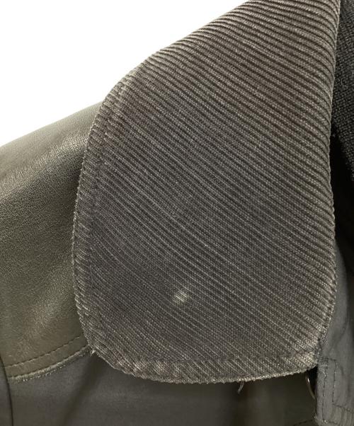 JUNYA WATANABE COMME des GARCONS（ジュンヤワタナベ コムデギャルソン）JUNYA WATANABE COMME des GARCONS ((ジュンヤワタナベ コムデギャルソン) 09AW レザー切替ハンティングジャケット ブラック サイズ:Mの古着・服飾アイテム