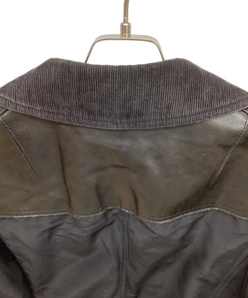 JUNYA WATANABE COMME des GARCONS（ジュンヤワタナベ コムデギャルソン）JUNYA WATANABE COMME des GARCONS ((ジュンヤワタナベ コムデギャルソン) 09AW レザー切替ハンティングジャケット ブラック サイズ:Mの古着・服飾アイテム