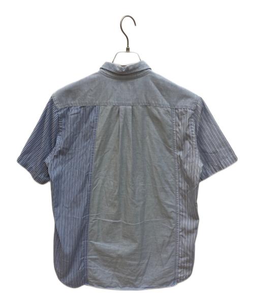 COMME des GARCONS HOMME（コムデギャルソン オム）COMME des GARCONS HOMME (コムデギャルソン オム) ストライプ切替ボタンダウンシャツ ブルー サイズ:Mの古着・服飾アイテム