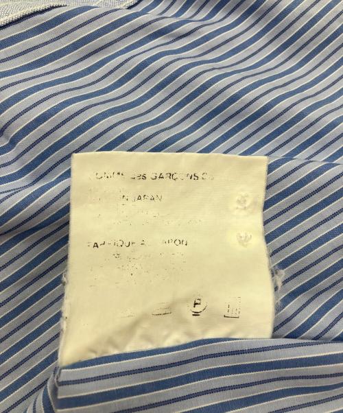 COMME des GARCONS HOMME（コムデギャルソン オム）COMME des GARCONS HOMME (コムデギャルソン オム) ストライプ切替ボタンダウンシャツ ブルー サイズ:Mの古着・服飾アイテム