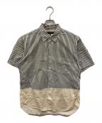 COMME des GARCONS HOMME PLUSコムデギャルソンオムプリュス）の古着「ストライプ配色切替ボタンダウン半袖シャツ」｜ブラック×イエロー