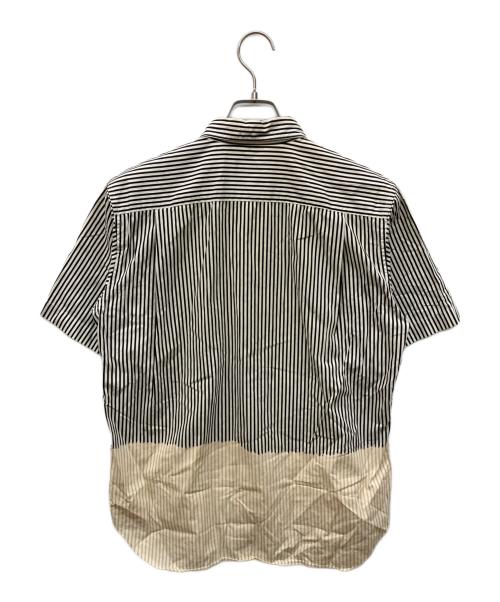 COMME des GARCONS HOMME PLUS（コムデギャルソンオムプリュス）COMME des GARCONS HOMME PLUS (コムデギャルソンオムプリュス) ストライプ配色切替ボタンダウン半袖シャツ ブラック×イエロー サイズ:Ｓの古着・服飾アイテム