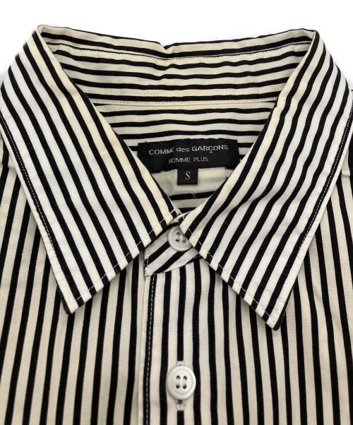 COMME des GARCONS HOMME PLUS（コムデギャルソンオムプリュス）COMME des GARCONS HOMME PLUS (コムデギャルソンオムプリュス) ストライプ配色切替ボタンダウン半袖シャツ ブラック×イエロー サイズ:Ｓの古着・服飾アイテム