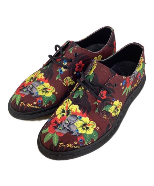 Dr.Martens（ドクターマーチン）Dr.Martens (ドクターマーチン) LESTER　花柄　レースアップシューズ 3ホールシューズ レッド サイズ:UK 4の古着・服飾アイテム