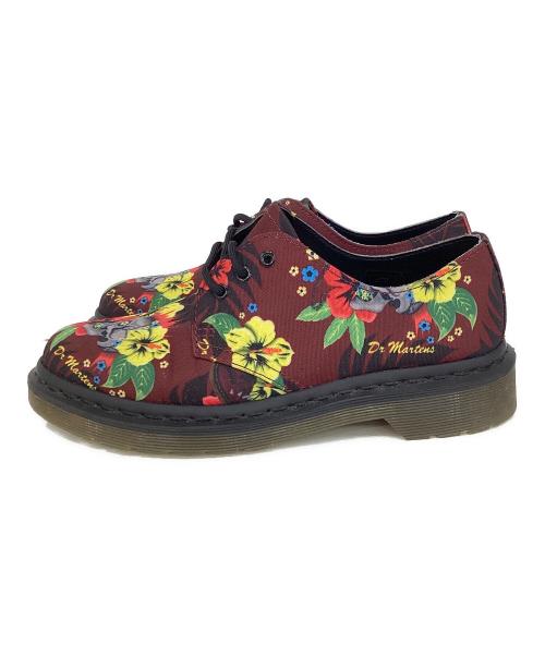 Dr.Martens（ドクターマーチン）Dr.Martens (ドクターマーチン) LESTER　花柄　レースアップシューズ 3ホールシューズ レッド サイズ:UK 4の古着・服飾アイテム