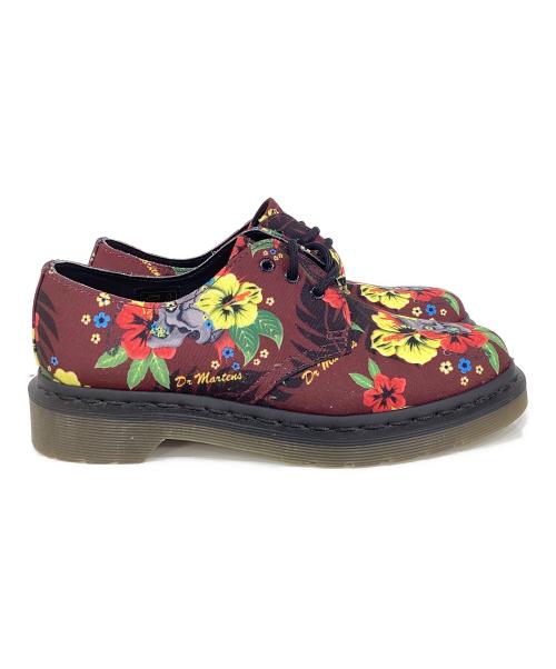 Dr.Martens（ドクターマーチン）Dr.Martens (ドクターマーチン) LESTER　花柄　レースアップシューズ 3ホールシューズ レッド サイズ:UK 4の古着・服飾アイテム