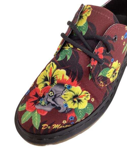 Dr.Martens（ドクターマーチン）Dr.Martens (ドクターマーチン) LESTER　花柄　レースアップシューズ 3ホールシューズ レッド サイズ:UK 4の古着・服飾アイテム