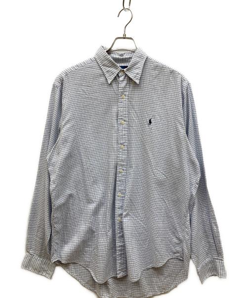 RALPH LAUREN（ラルフローレン）RALPH LAUREN (ラルフローレン) YARMOUTH　長袖チェックボタンダウンシャツ ブルー サイズ:16の古着・服飾アイテム