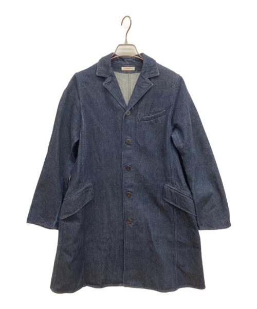 Jurgen Lehl + Babaghuri（ヨーガンレール+ババグーリ）Jurgen Lehl + Babaghuri (ヨーガンレール+ババグーリ) デニムステンカラーコート インディゴ サイズ:Mの古着・服飾アイテム