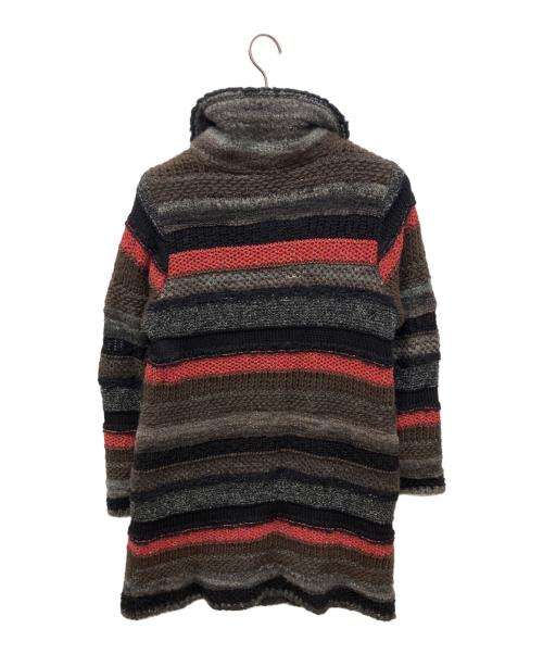 FUGA FUGA（フーガフーガ）FUGA FUGA (フーガフーガ) シルク混ボーダーニットコート ブラック サイズ:FREEの古着・服飾アイテム