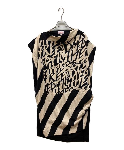 Vivienne Westwood RED LABEL（ヴィヴィアンウエストウッドレッドレーベル）Vivienne Westwood RED LABEL (ヴィヴィアンウエストウッドレッドレーベル) ノースリーブワンピース ブラック×ベージュ サイズ:2の古着・服飾アイテム