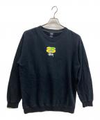 stussyステューシー）の古着「紺タグ オールドプリントスウェット」｜ブラック