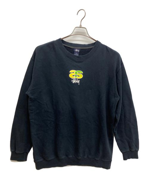 stussy（ステューシー）stussy (ステューシー) 紺タグ オールドプリントスウェット ブラック サイズ:Lの古着・服飾アイテム