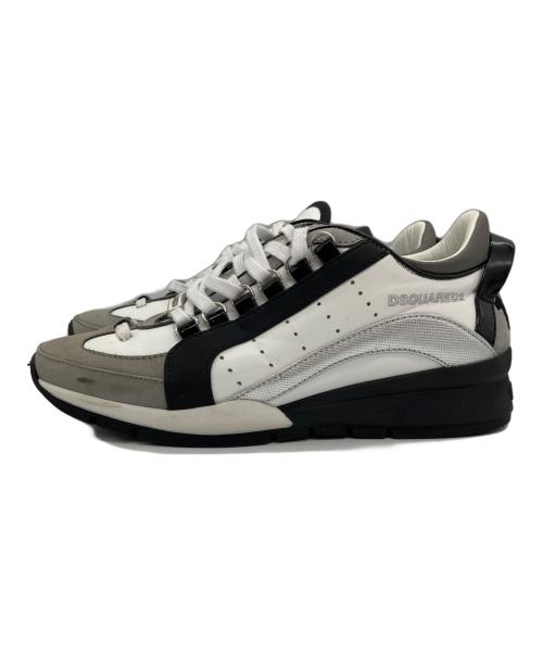 DSQUARED2（ディースクエアード）DSQUARED2 (ディースクエアード) ローカットスニーカー レザースニーカー ホワイト サイズ:39の古着・服飾アイテム
