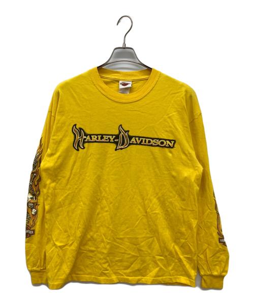 HARLEY-DAVIDSON（ハーレーダビッドソン）HARLEY-DAVIDSON (ハーレーダビッドソン) プリントTシャツ イエロー サイズ:Ｌの古着・服飾アイテム