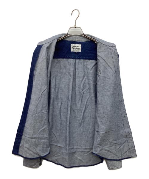 Vivienne Westwood man（ヴィヴィアン ウェストウッド マン）Vivienne Westwood man (ヴィヴィアン ウェストウッド マン) オーブ刺繍シャツ インディゴ サイズ:46の古着・服飾アイテム