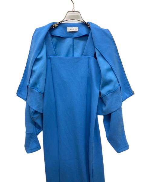 Adam et Rope（アダム エ ロペ）Adam et Rope (アダム エ ロペ) ジップカーデコンビワンピース　カーディガン×ワンピースSET ブルー サイズ:FREEの古着・服飾アイテム