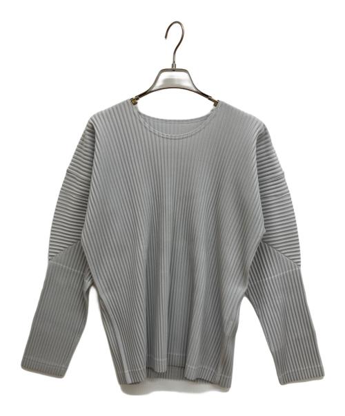 HOMME PLISSE ISSEY MIYAKE（オム プリッセ イッセイ ミヤケ）HOMME PLISSE ISSEY MIYAKE (オム プリッセ イッセイ ミヤケ) プリーツカットソー グレー サイズ:2の古着・服飾アイテム
