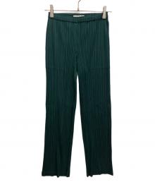 PLEATS PLEASE（プリーツプリーズ）の古着「プリーツパンツ」｜グリーン