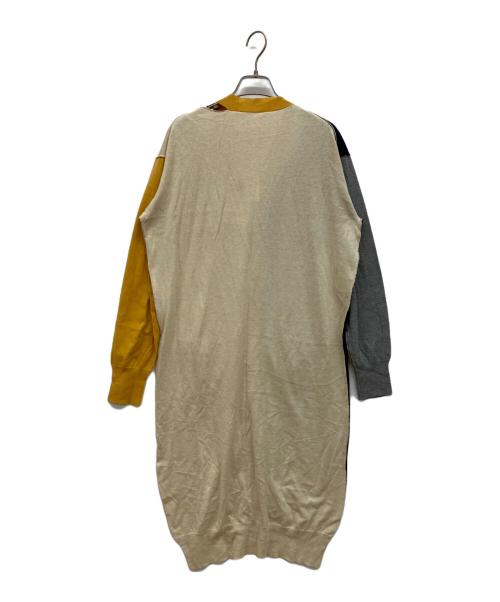 Vivienne Westwood ANGLOMANIA（ヴィヴィアンウエストウッドアングロマニア）Vivienne Westwood ANGLOMANIA (ヴィヴィアンウエストウッドアングロマニア) 変形デザインロングカーディガン イエロー サイズ:38の古着・服飾アイテム