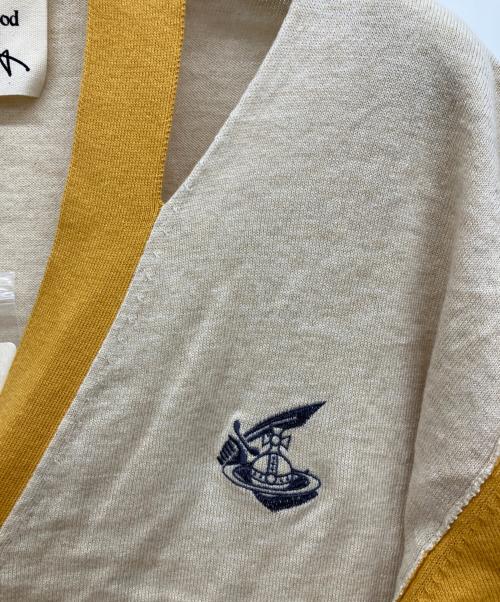 Vivienne Westwood ANGLOMANIA（ヴィヴィアンウエストウッドアングロマニア）Vivienne Westwood ANGLOMANIA (ヴィヴィアンウエストウッドアングロマニア) 変形デザインロングカーディガン イエロー サイズ:38の古着・服飾アイテム